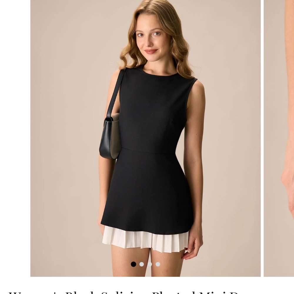 RIHOAS Black and White Sleeveless Mini Dress
